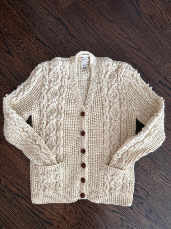 Sweaters - Vintage 100% wool hand knit cardigan, made in England in pristine condition
